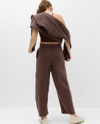 Cotton Rich Garment Dye Barrel Joggers - Dark Chocolate