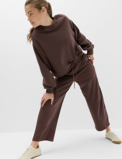 Goodmove Cotton Rich Garment Dye Boxy Sweatshirt - Dark Chocolateimages5- The Sports Edit