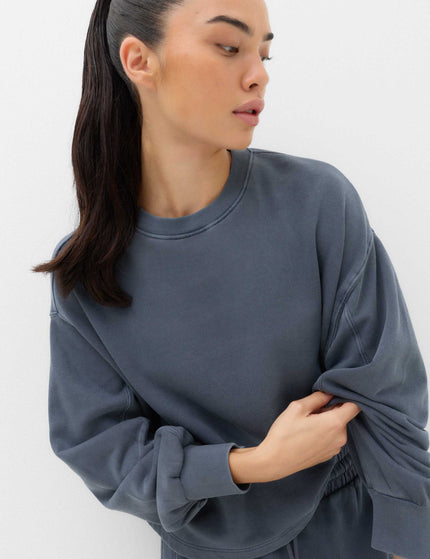 Goodmove Cotton Rich Garment Dye Boxy Sweatshirt - Nightshadeimages1- The Sports Edit