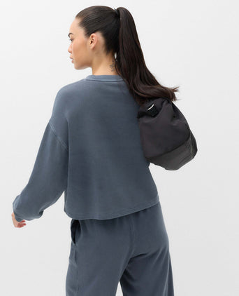 Cotton Rich Garment Dye Boxy Sweatshirt - Nightshade