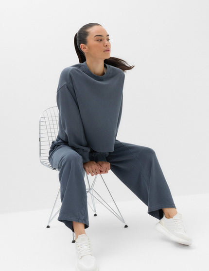 Goodmove Cotton Rich Garment Dye Boxy Sweatshirt - Nightshadeimages4- The Sports Edit