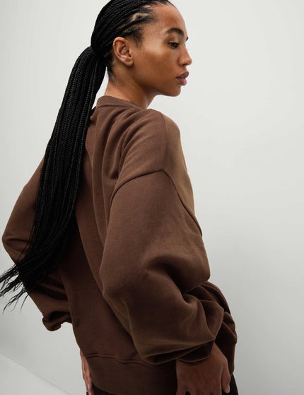 Goodmove Cotton Rich Oversized Sweatshirt - Dark Chocolateimages2- The Sports Edit