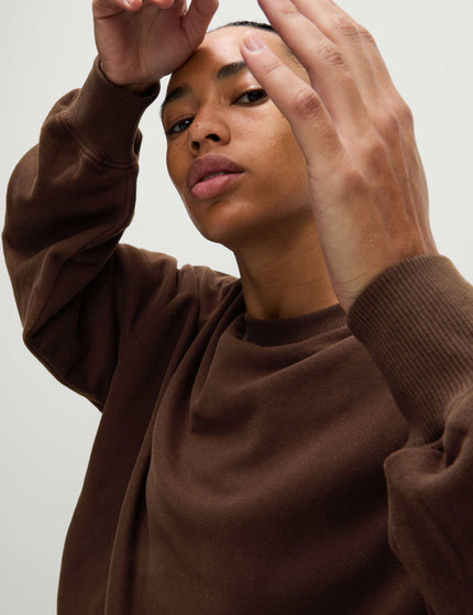 Goodmove Cotton Rich Oversized Sweatshirt - Dark Chocolateimages3- The Sports Edit