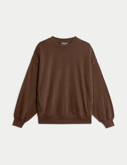 Goodmove Cotton Rich Oversized Sweatshirt - Dark Chocolateimages6- The Sports Edit