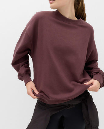 Cotton Rich Oversized Sweatshirt - Mulberry