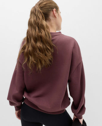 Cotton Rich Oversized Sweatshirt - Mulberry