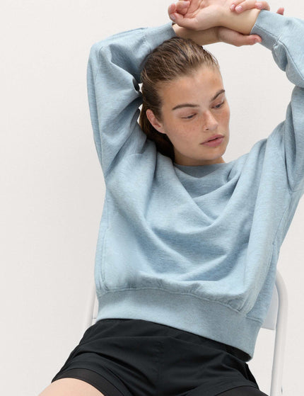 Goodmove Cotton Rich Oversized Sweatshirt - Powder Blueimages6- The Sports Edit