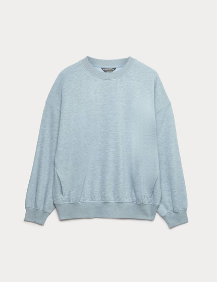 Goodmove Cotton Rich Oversized Sweatshirt - Powder Blueimages8- The Sports Edit