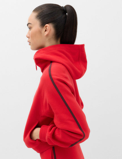 Goodmove Cotton Rich Side Stripe Zip Up Hoodie - Poppyimages3- The Sports Edit