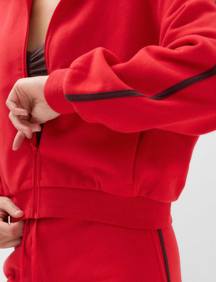 Goodmove Cotton Rich Side Stripe Zip Up Hoodie - Poppyimages4- The Sports Edit