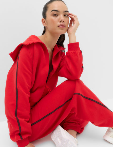 Goodmove Cotton Rich Side Stripe Zip Up Hoodie - Poppyimages5- The Sports Edit