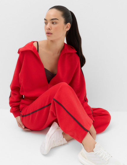 Goodmove Cotton Rich Side Stripe Zip Up Hoodie - Poppyimages6- The Sports Edit