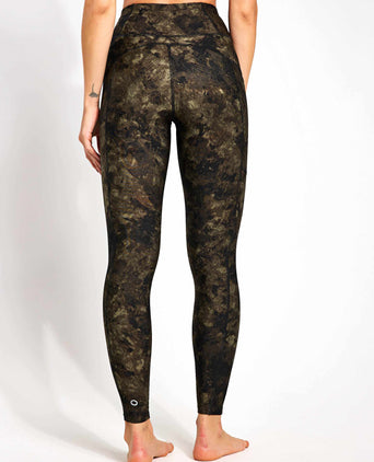 Go Balance Printed Wrap Waist Yoga Leggings - Sage Mix