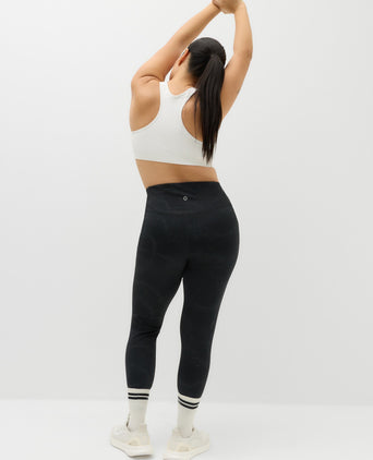 Go Move Printed Reflective High Waisted Gym Leggings - Black Mix