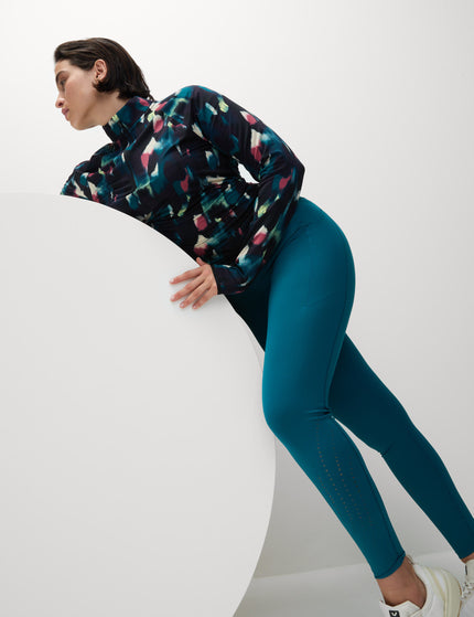 Goodmove Go Train Laser Cut Gym Leggings - Dark Turquoiseimages3- The Sports Edit