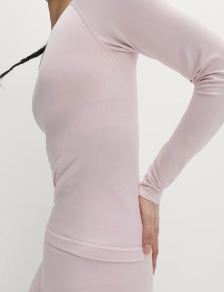 Jacquard Crew Neck Top - Pale Pink