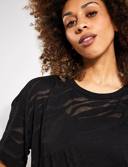 Goodmove Lightweight Scoop Neck Relaxed T-Shirt - Blackimages3- The Sports Edit