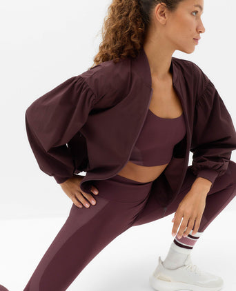 Woven Stormwear Bomber Jacket with Stretch - Mulberry