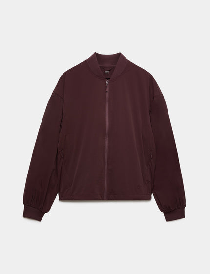 Goodmove Woven Stormwear Bomber Jacket with Stretch - Mulberryimages7- The Sports Edit