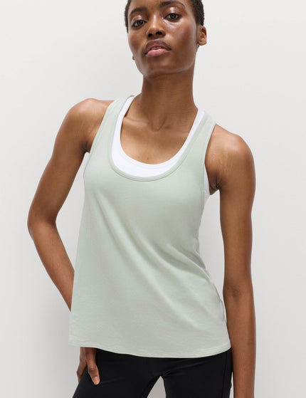 Goodmove Modal Blend Pleat Back Relaxed Vest Top - Soft Greenimages1- The Sports Edit