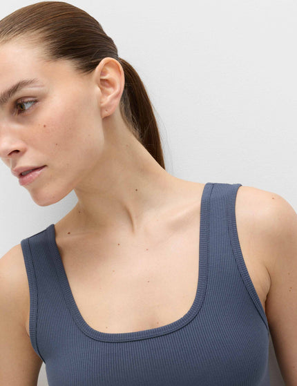 Goodmove Modal Rich Rib Square Neck Fitted Vest - Nightshadeimages3- The Sports Edit