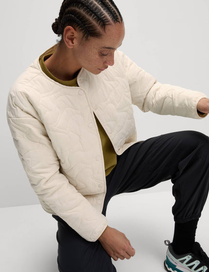 Goodmove Quilted Lightweight Collarless Jacket - Ivoryimages1- The Sports Edit