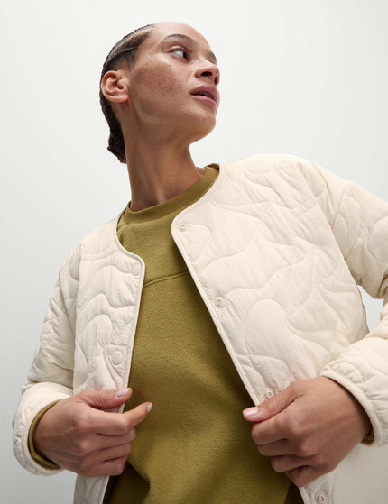 Goodmove Quilted Lightweight Collarless Jacket - Ivoryimages2- The Sports Edit