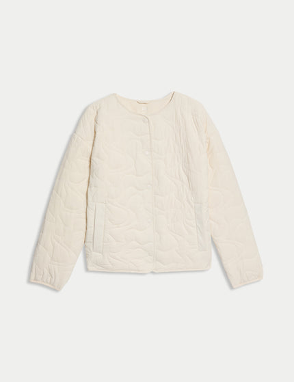 Goodmove Quilted Lightweight Collarless Jacket - Ivoryimages6- The Sports Edit