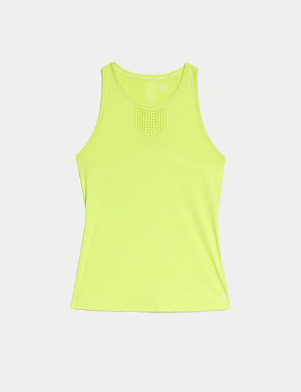 Goodmove Racerback Laser Cut Fitted Vest Top - Limeadeimages4- The Sports Edit