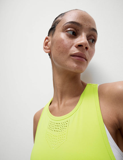 Goodmove Racerback Laser Cut Fitted Vest Top - Limeadeimages3- The Sports Edit