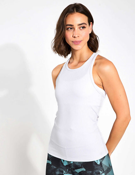 Goodmove Rib Scoop Neck Racer Back Vest Top - Silver Greyimages1- The Sports Edit