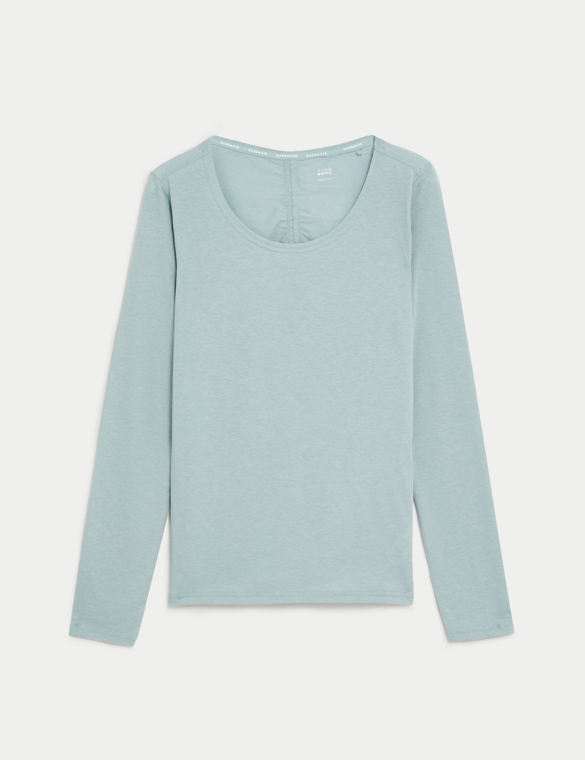 Goodmove | Scoop Neck Ruched Back Yoga Top - Mint | The Sports Edit