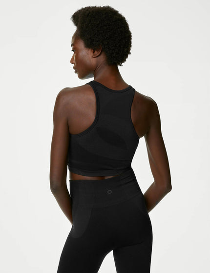 Goodmove Scoop Neck Seamless Fitted Crop Top - Blackimages2- The Sports Edit