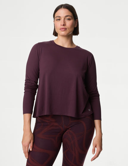 Goodmove Scoop Neck Wrap Back Yoga Top - Blackberryimages1- The Sports Edit