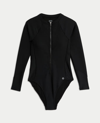 Scuba Padded Long Sleeve Swimsuit - Black