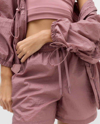 Shimmer Double Layer Running Shorts - Tea Rose