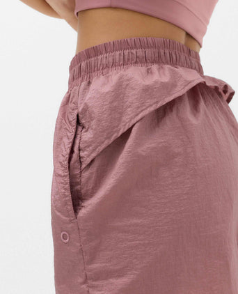 Shimmer Double Layer Running Shorts - Tea Rose