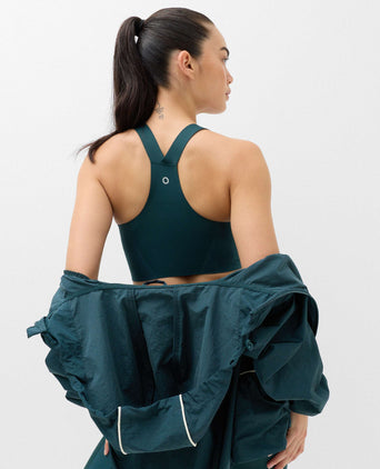 Shimmer Scoop Neck Racer Back Bra Vest - Dark Evergreen