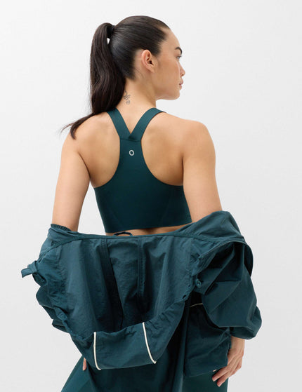 Goodmove Shimmer Scoop Neck Racer Back Bra Vest - Dark Evergreenimages2- The Sports Edit