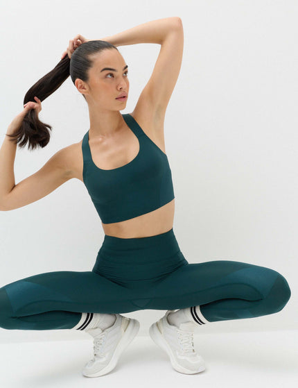 Goodmove Shimmer Scoop Neck Racer Back Bra Vest - Dark Evergreenimages5- The Sports Edit