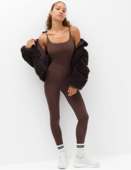 Goodmove Shine Strappy Back Light As Air Fitted Bodysuit - Dark Chocolateimages4- The Sports Edit