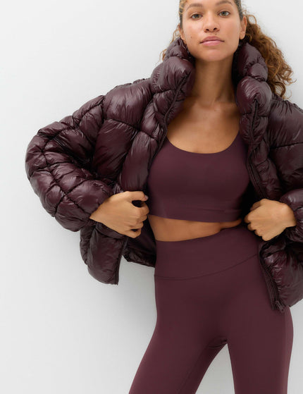 Goodmove Stormwear High Shine Puffer Jacket - Mulberryimages1- The Sports Edit