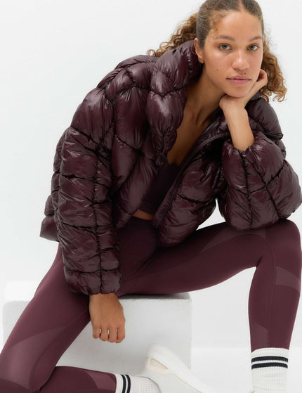 Goodmove Stormwear High Shine Puffer Jacket - Mulberryimages4- The Sports Edit