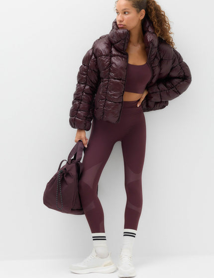 Goodmove Stormwear High Shine Puffer Jacket - Mulberryimages5- The Sports Edit