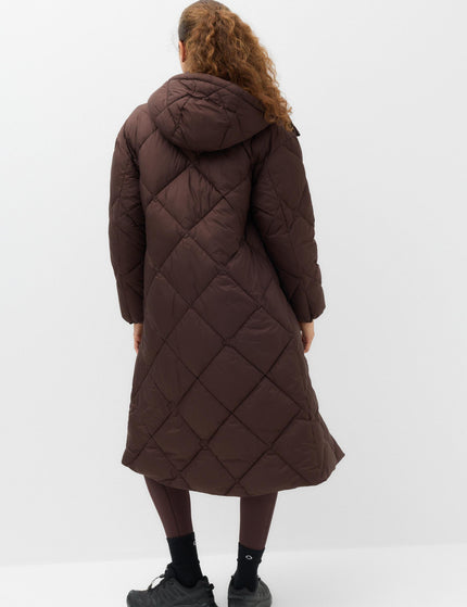 Goodmove Stormwear Hooded Longline Puffer Coat - Dark Chocolateimages2- The Sports Edit