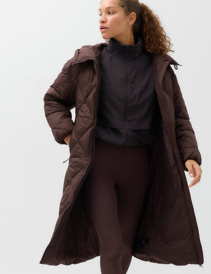 Goodmove Stormwear Hooded Longline Puffer Coat - Dark Chocolateimages6- The Sports Edit