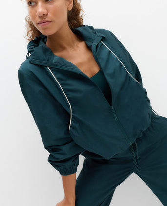 Stormwear Lightweight Metallic Hooded Jacket - Dark Evergreen