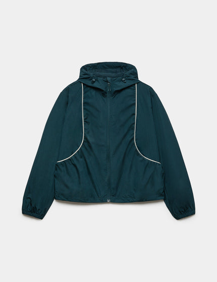 Goodmove Stormwear Lightweight Metallic Hooded Jacket - Dark Evergreenimages7- The Sports Edit