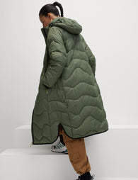 Goodmove Stormwear Quilted Hooded Coat Khaki The Sports Edit