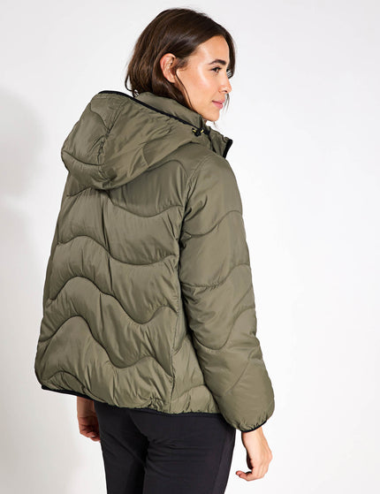 Goodmove Stormwear Quilted Hooded Puffer Jacket - Dark Khakiimages2- The Sports Edit